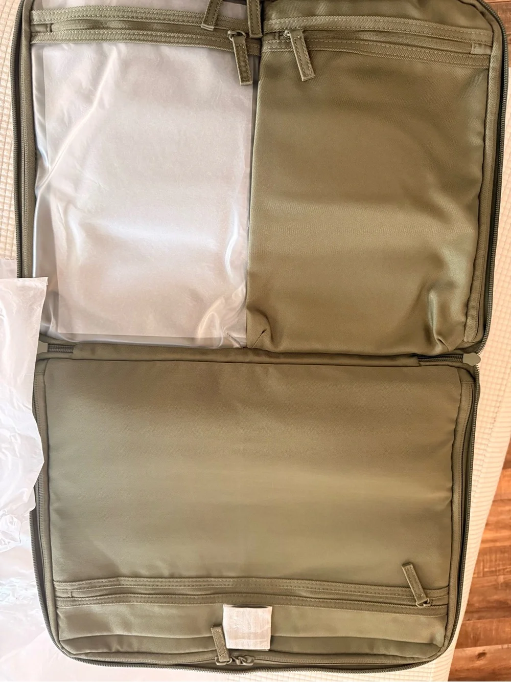 BEIS Olive Green Laptop Bag with Adjustable Shoulder Strap